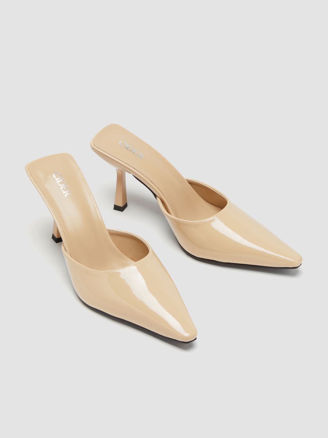 POINTED-TOE HEELED MULES