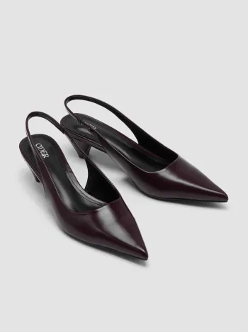 POINTED-TOE SLINGBACK KITTEN HEELS