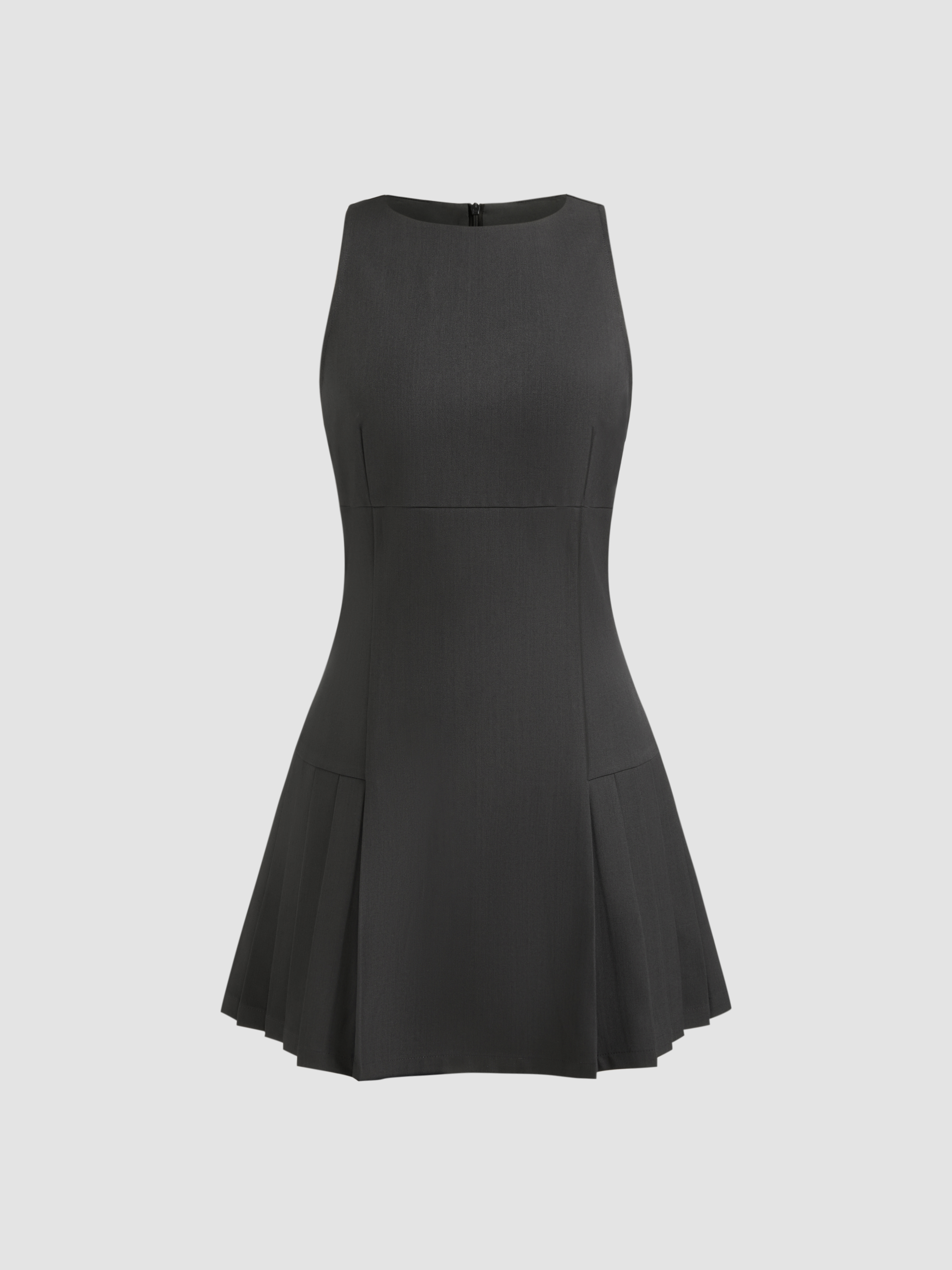 【CIDER】ボートネック ミニドレス※送関込 Woven Boat Neck Mini Dress For Daily Casual
