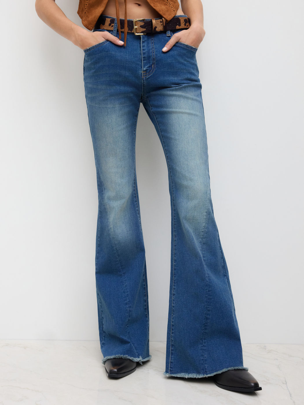 High Stretch Cider Denim Low Rise Flared Jeans