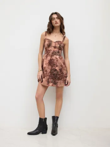 Abstract Floral & Aztec Mini Dress