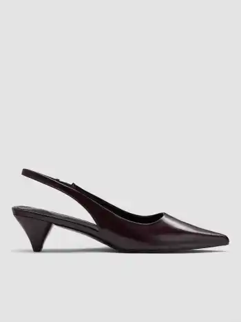 POINTED-TOE SLINGBACK KITTEN HEELS