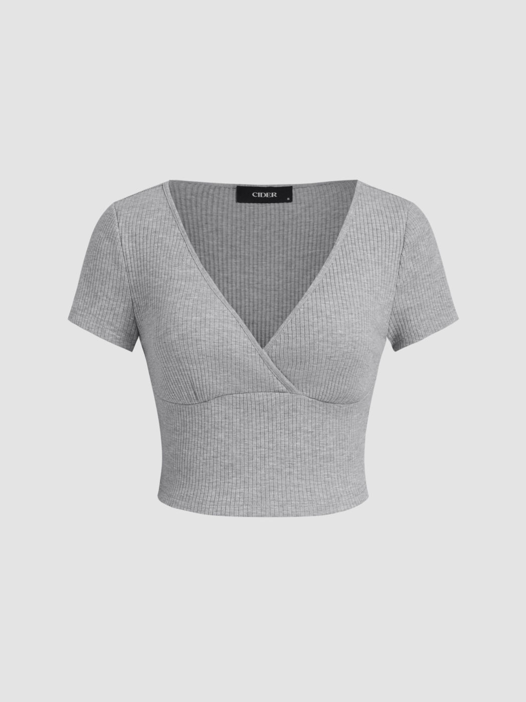 V-neck Short Sleeve Top & Mid Rise Flared Trousers