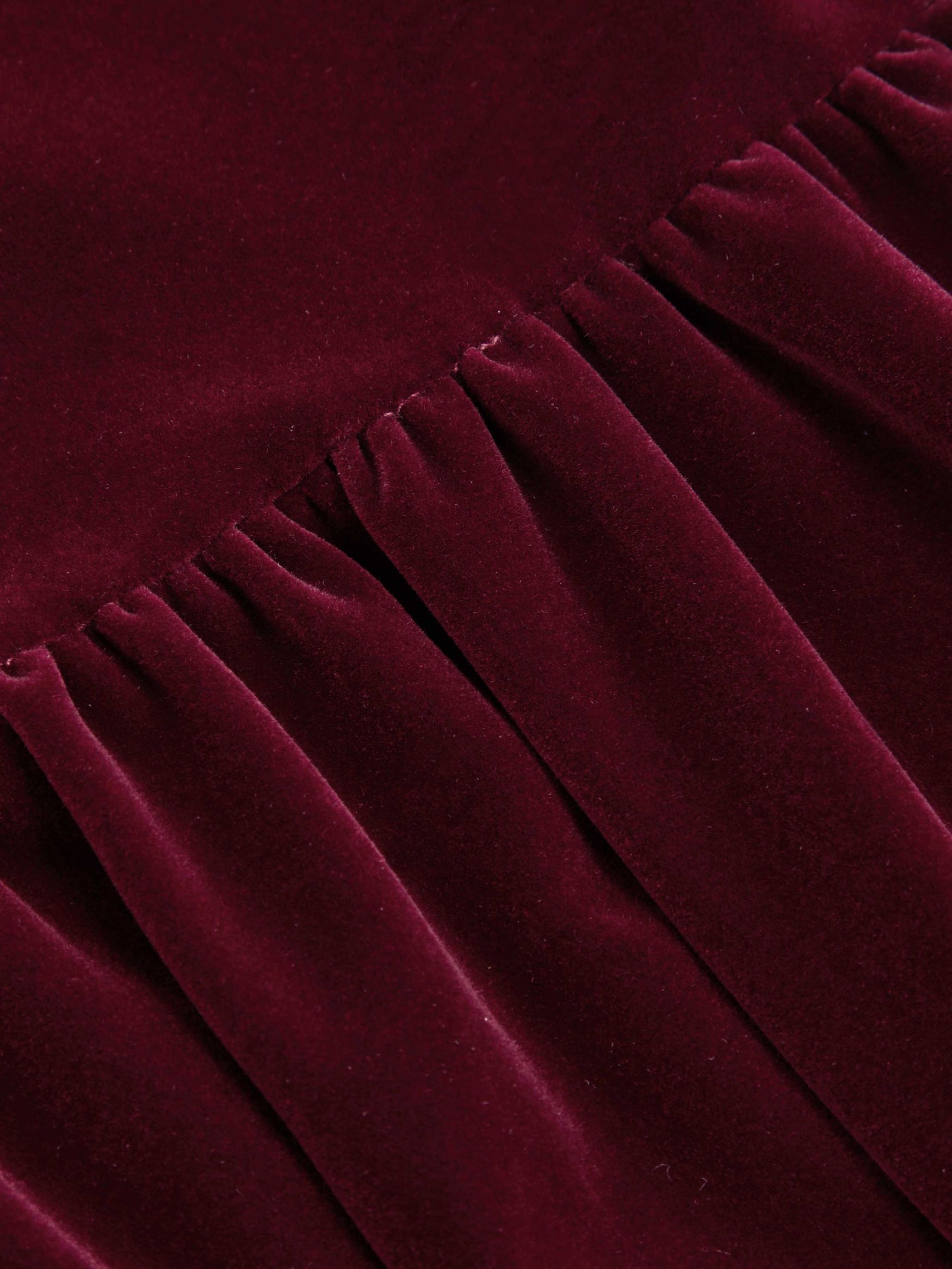 Velvet Mandarin Collar Bubble Hem Lace Mini Dress