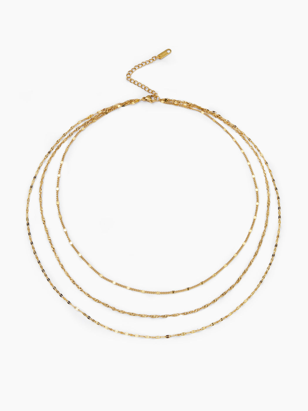 CHAIN 18K GOLD PLATED STAINLESS STEEL LAYERED NECKLACE
