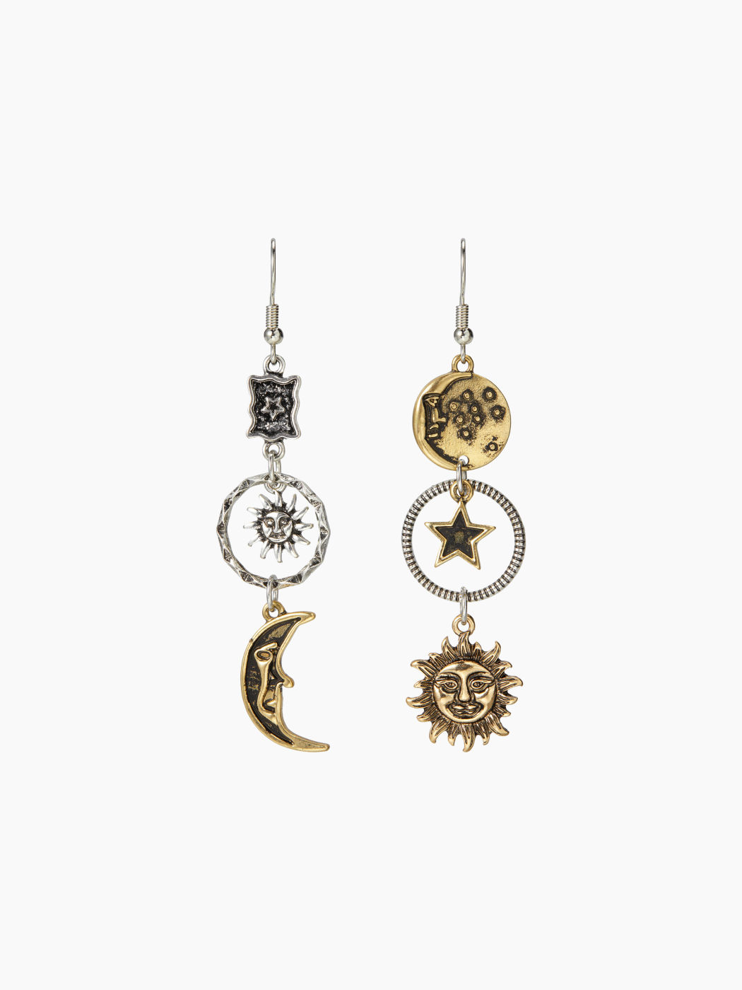SUN & STAR & MOON DROP EARRINGS