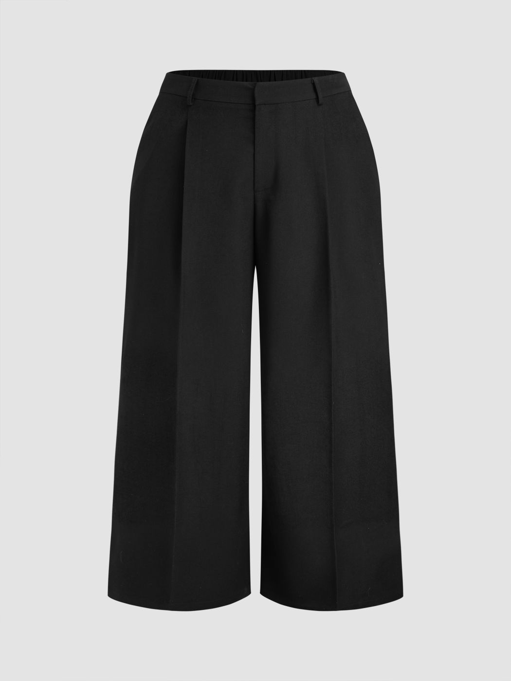 Mid Rise Pocket Pleated Straight Leg Trousers Curve & Plus