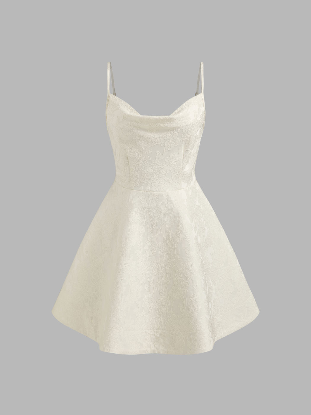 Cowl Neck Floral Lace Up Knotted Mini Dress