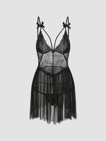 Himmel auf Erden Spitzen-Detail Minikleid