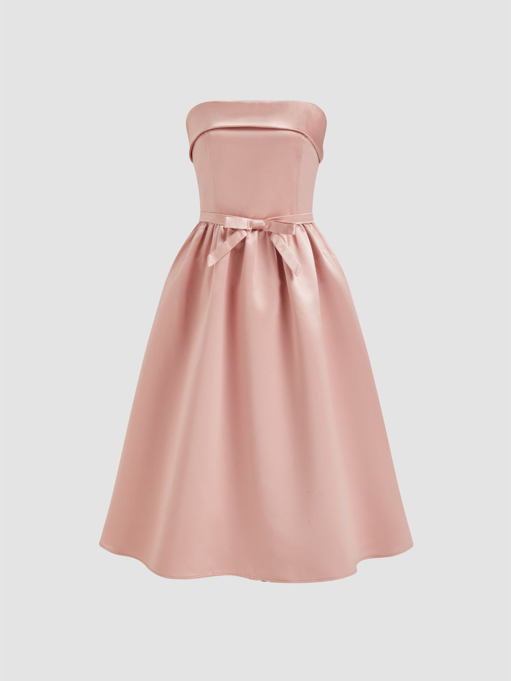 Bowknot Ruffle Bandeau Midi Dress