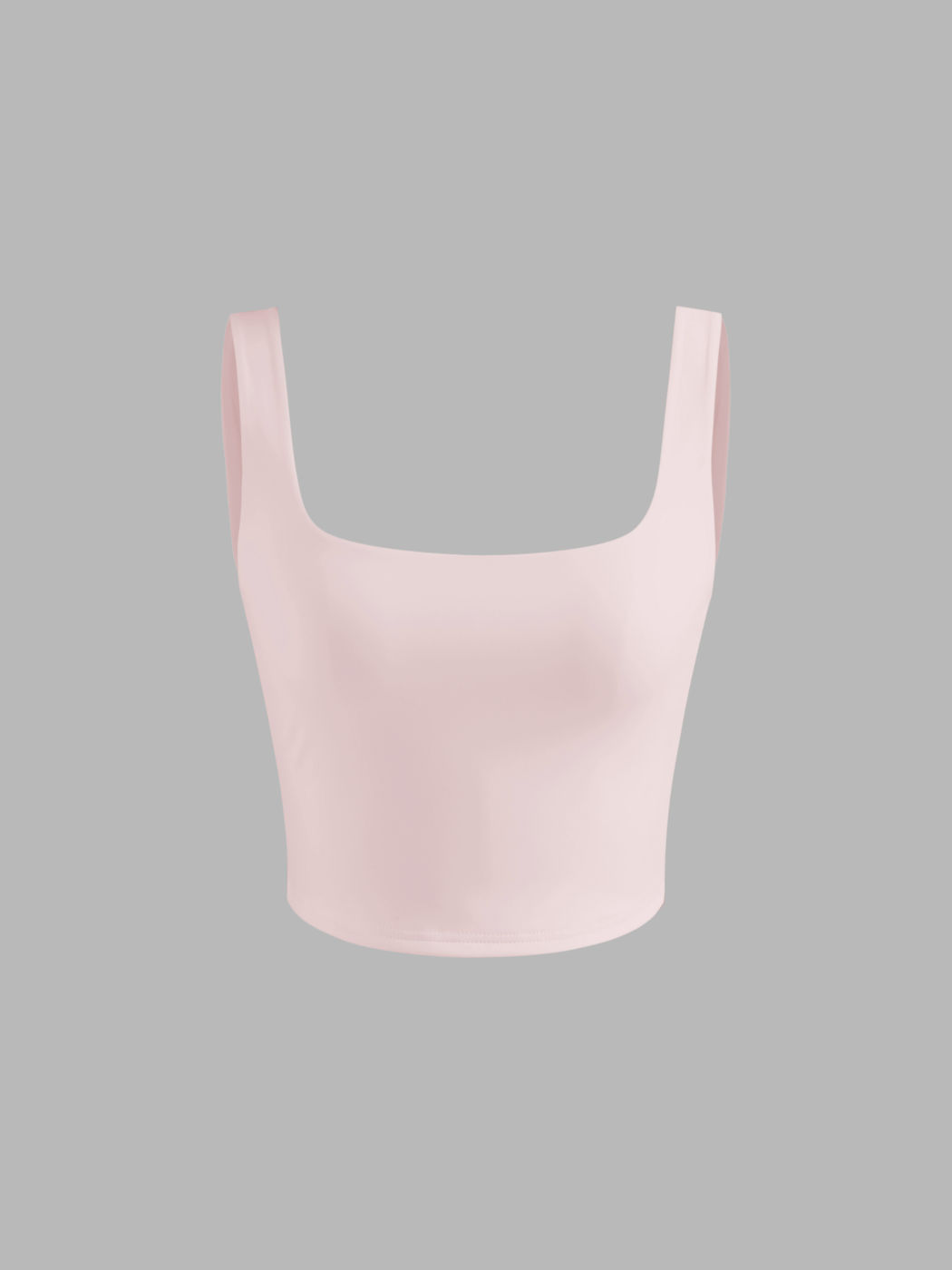 Contour Double Layered Square Neck Solid Crop Tank Top