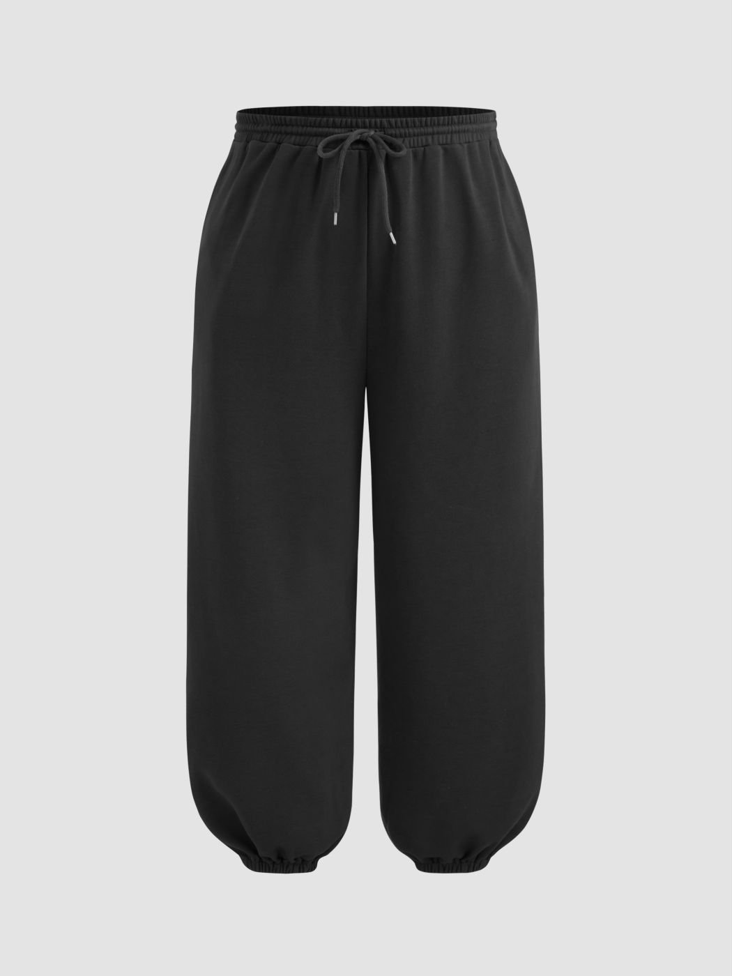 Terry Mid Rise Knotted Pocket Jogger Sweatpants Kurve & Plus