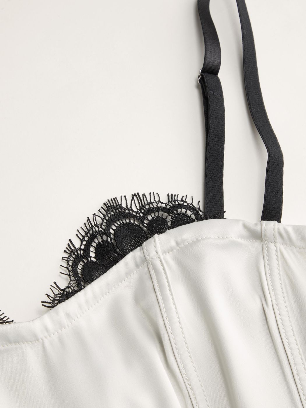 Satin Lace Up Cropped Cami Top