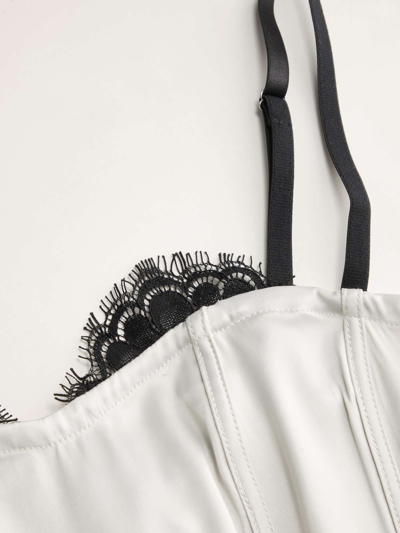 Satin Lace Up Cropped Cami Top