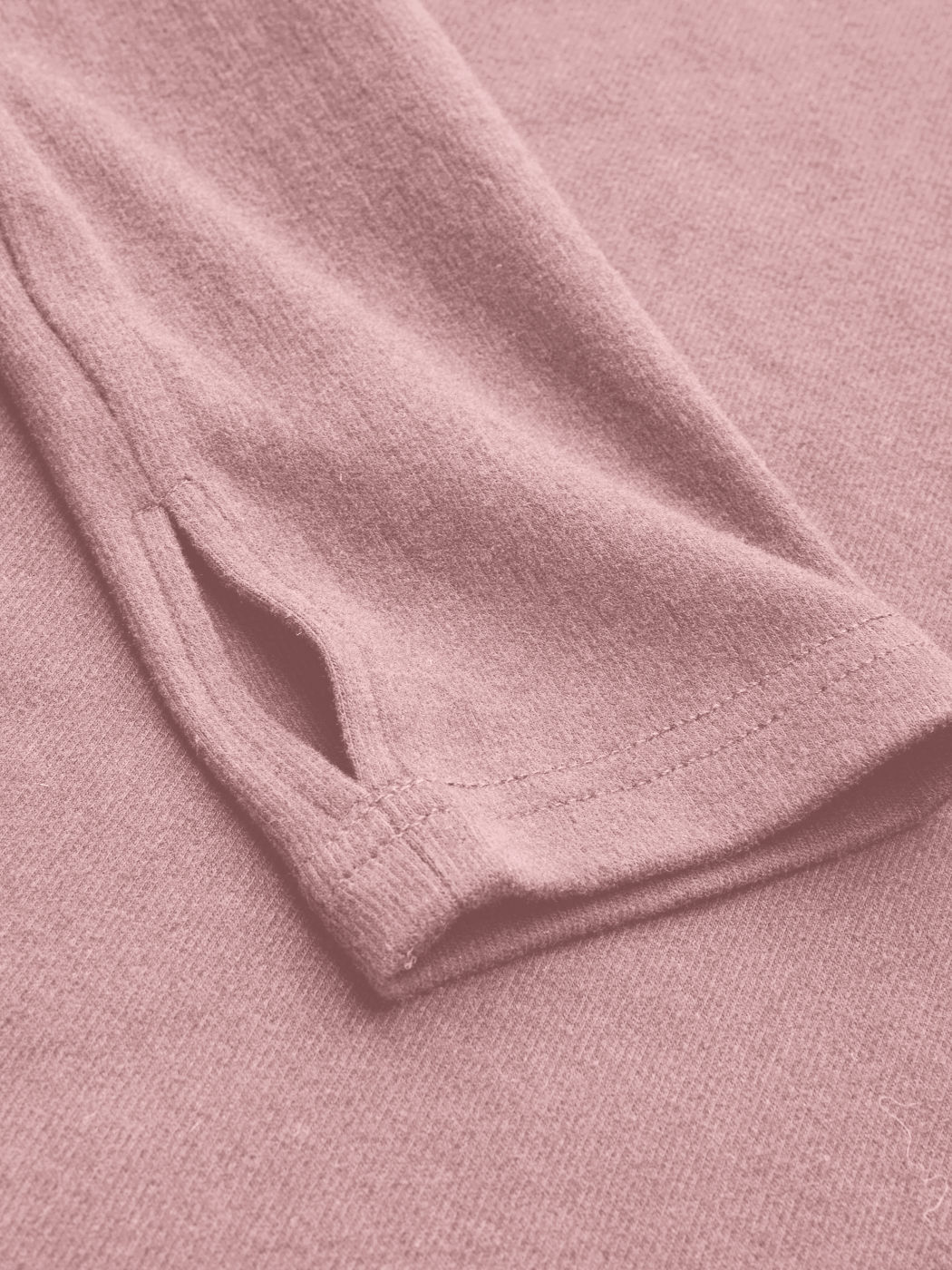 Thermal Cotton-blend Square Neck Solid Thumb Hole Long Sleeve Tee