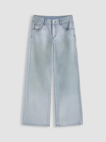 Jeans a gamba dritta con tasca a vita bassa in denim
