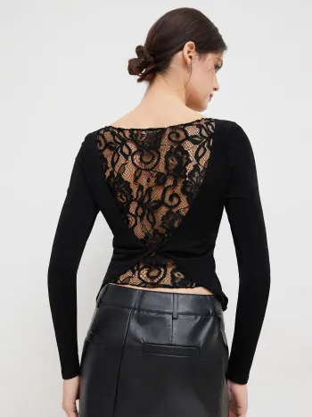 Round Neckline Ruched Tank Top & Crop Long Sleeve Top