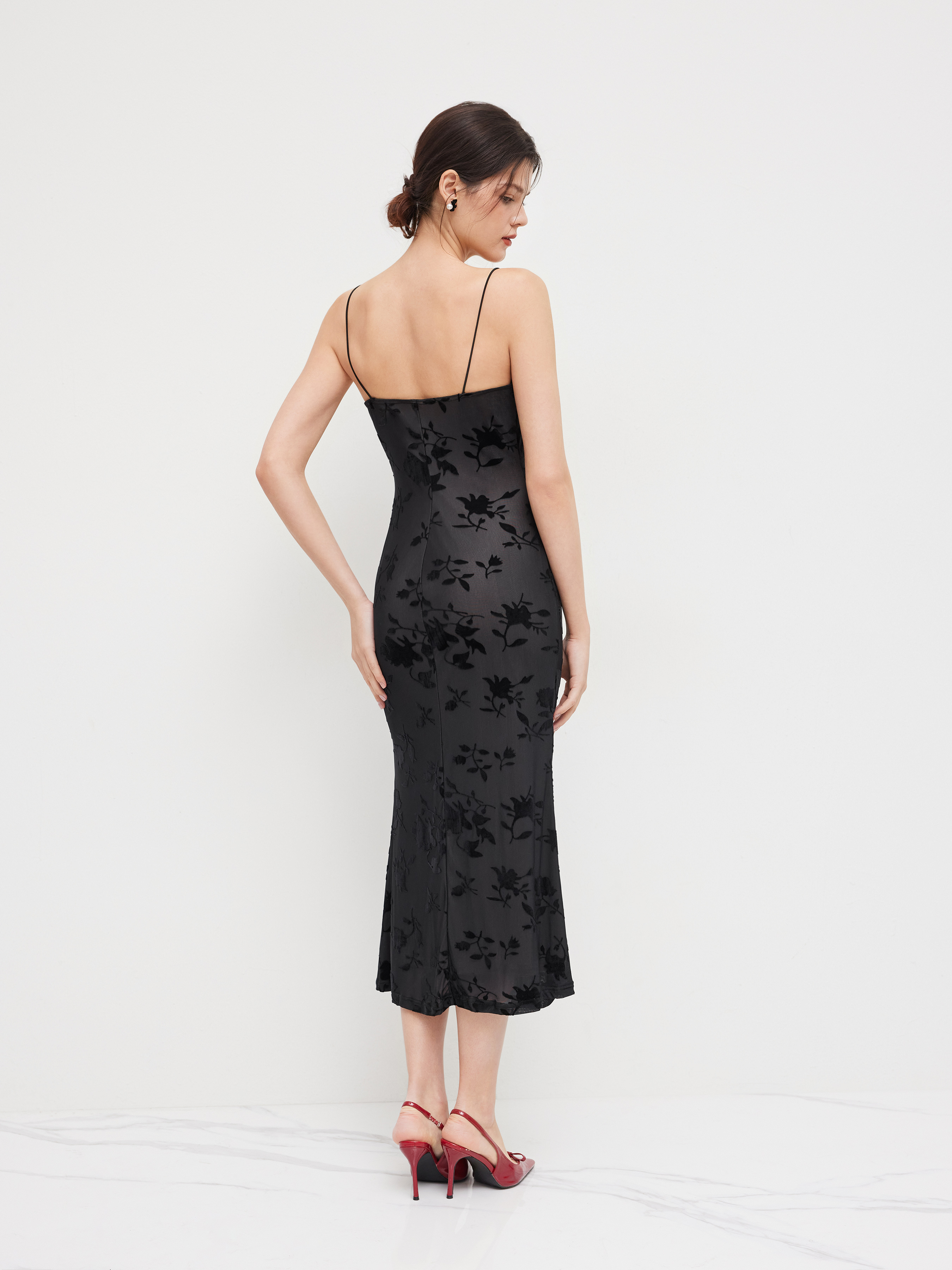 Cowl Neck Floral Maxi Dress