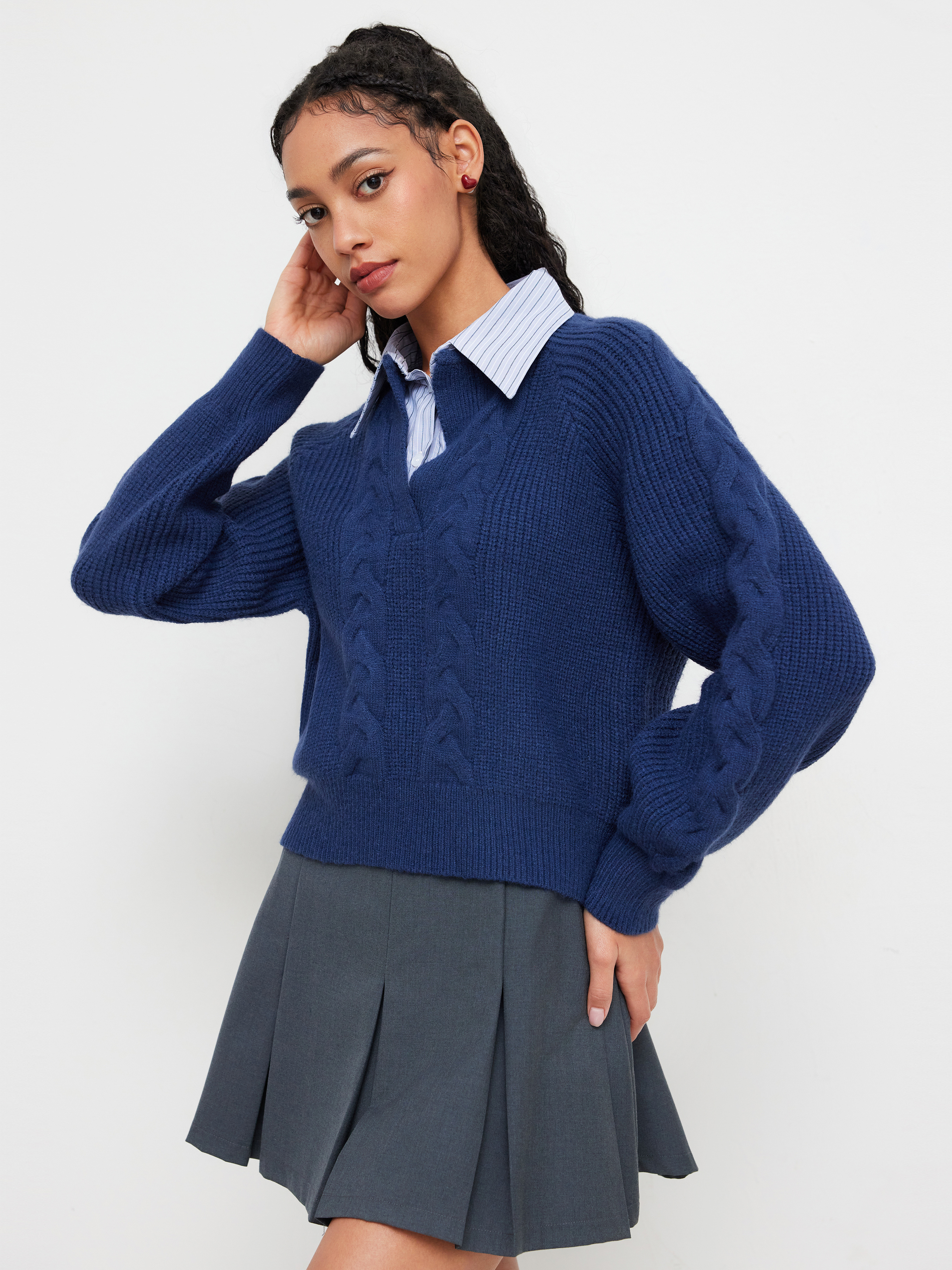 トップス Kitty cable knit tops ANDMARY】Kitty cable knit tops