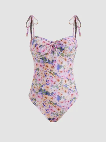Floral Sea Underwire One Piece Swimsuit