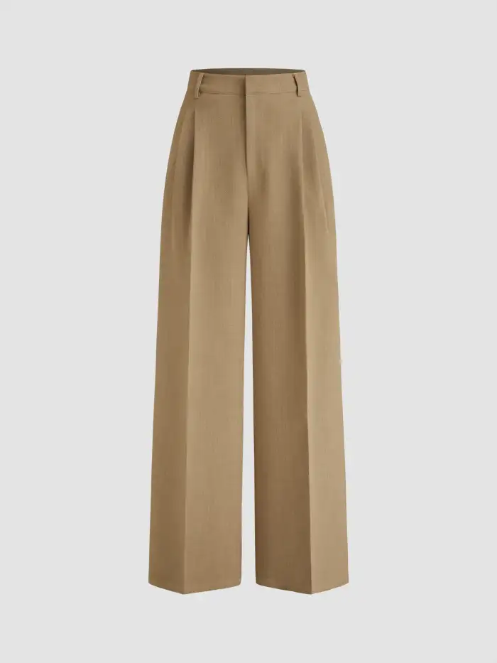 Plaid Low Rise Wide Leg Trousers