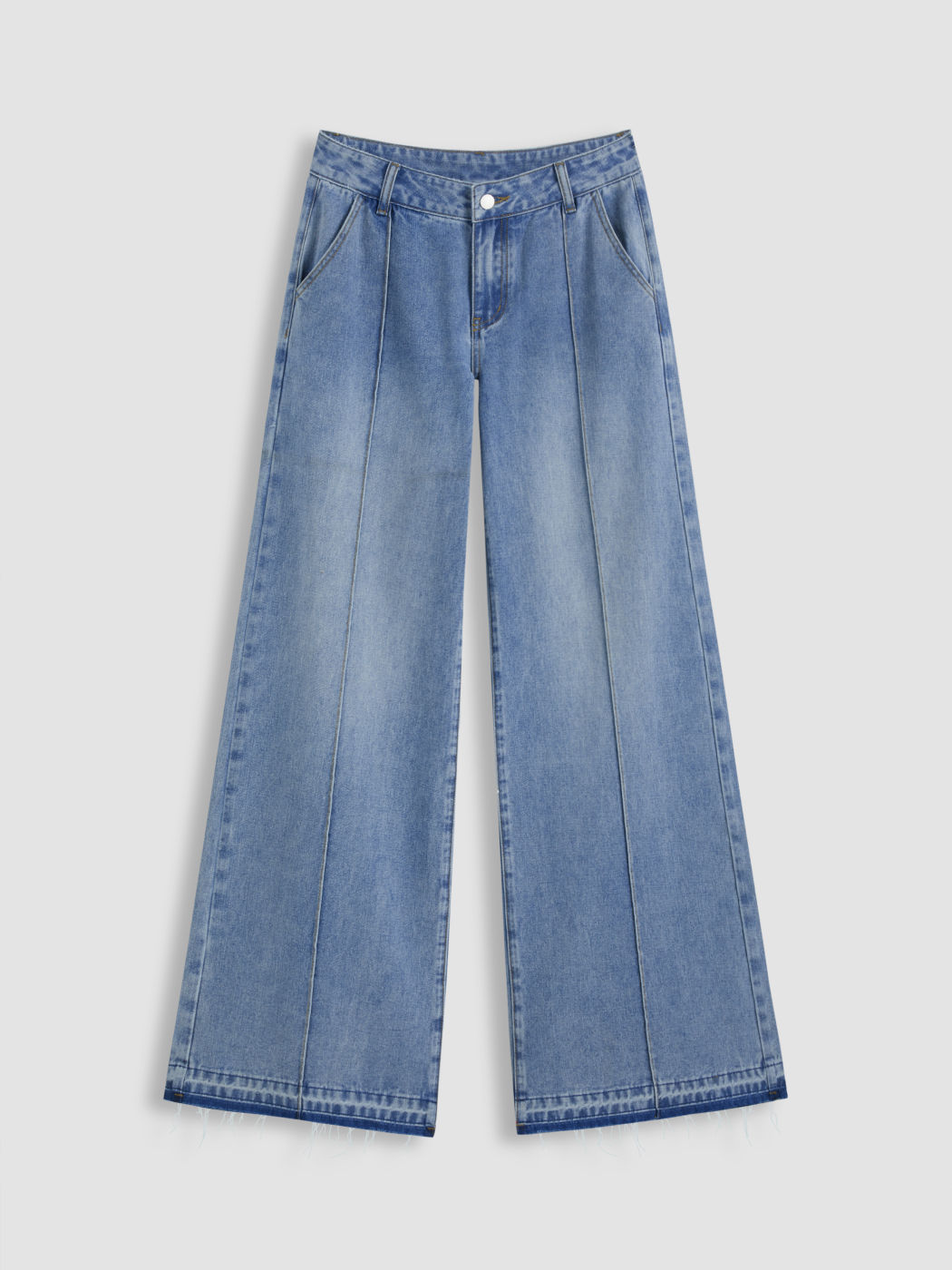 Cider Denim Low Rise Washed Wide Leg Jeans
