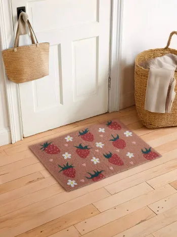 STRAWBERRY & FLORAL & HEART PATTERN DOORMAT