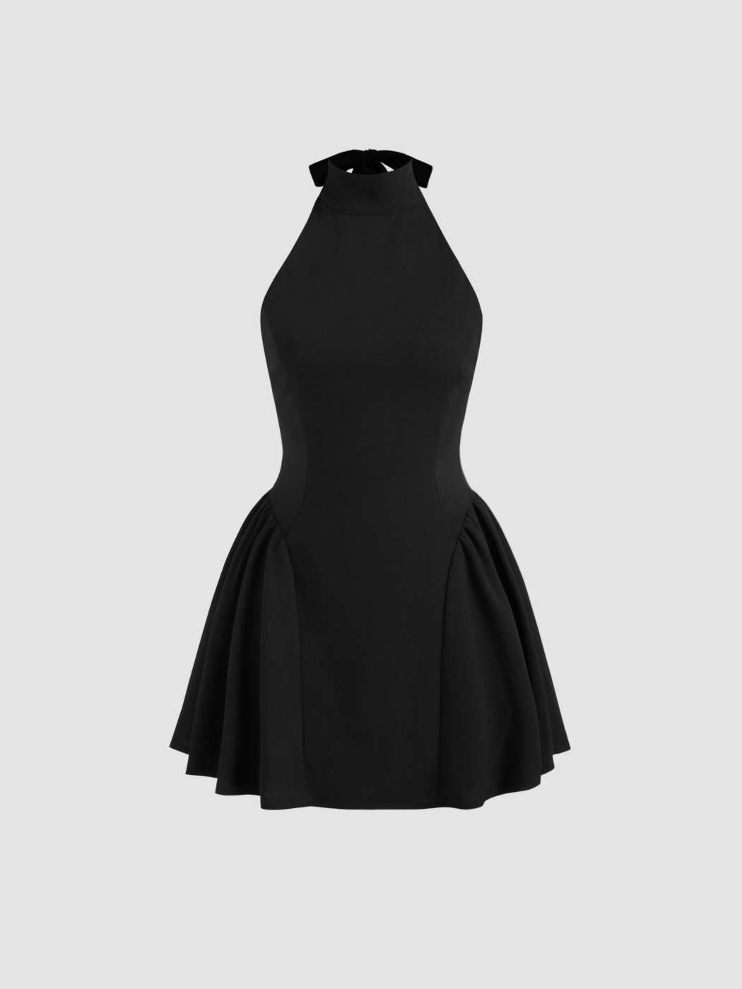 Party Dress For Party New Years Holiday Dress rush outfits special occasion  dresses Woven Halter Neck Knotted Backless Ruffle Mini Dress For Date