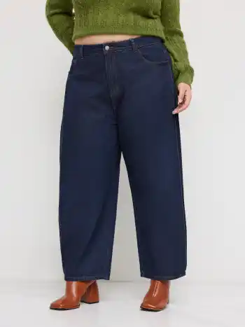 Cider Denim Mid Rise Pocket Baggy Jeans Curve & Plus
