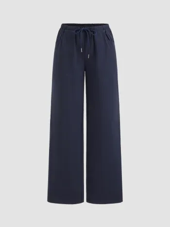 100% Cotton Low Rise Pocket Straight Leg Sweatpants