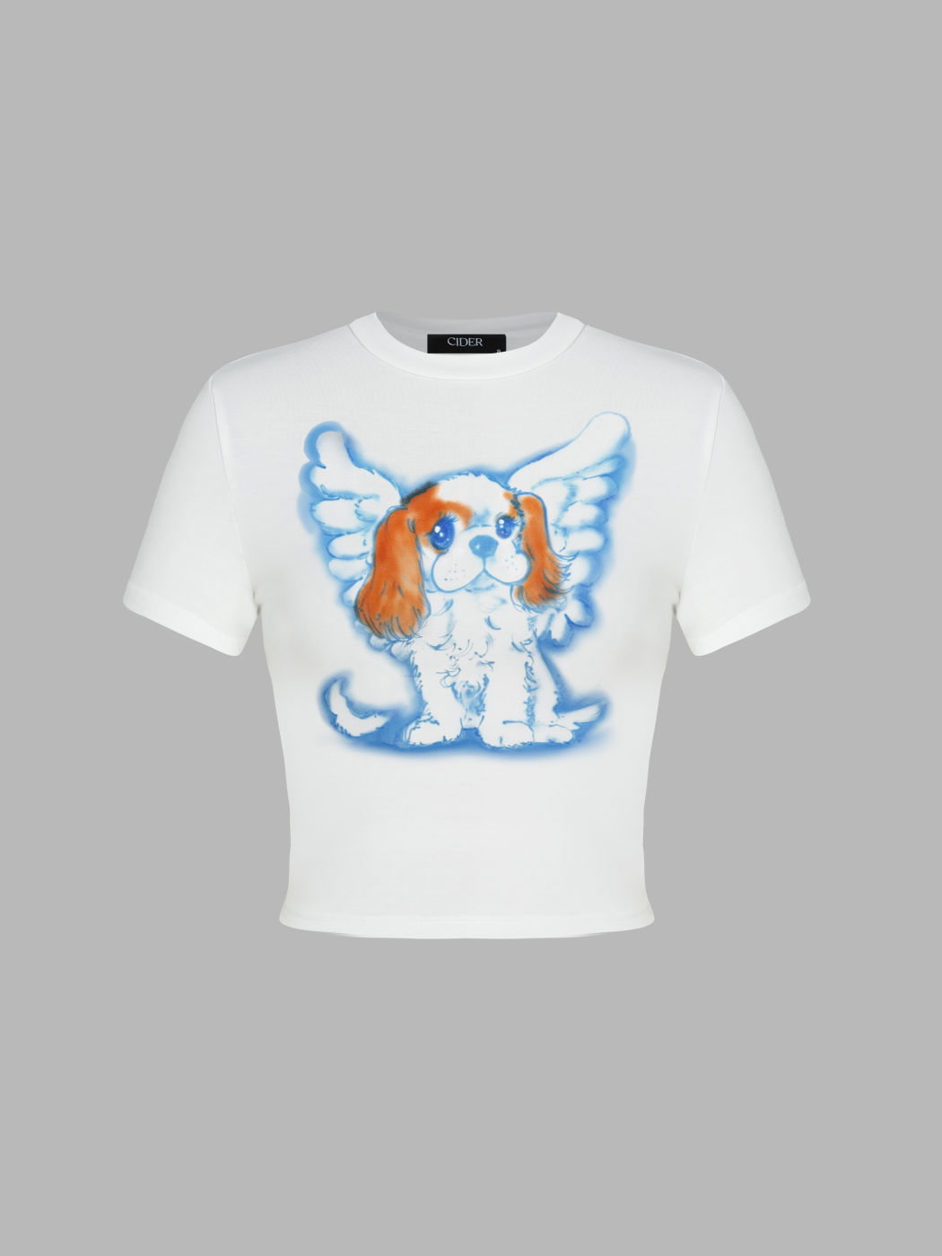 Winkelhund Grafik Kurzarm Crop Top