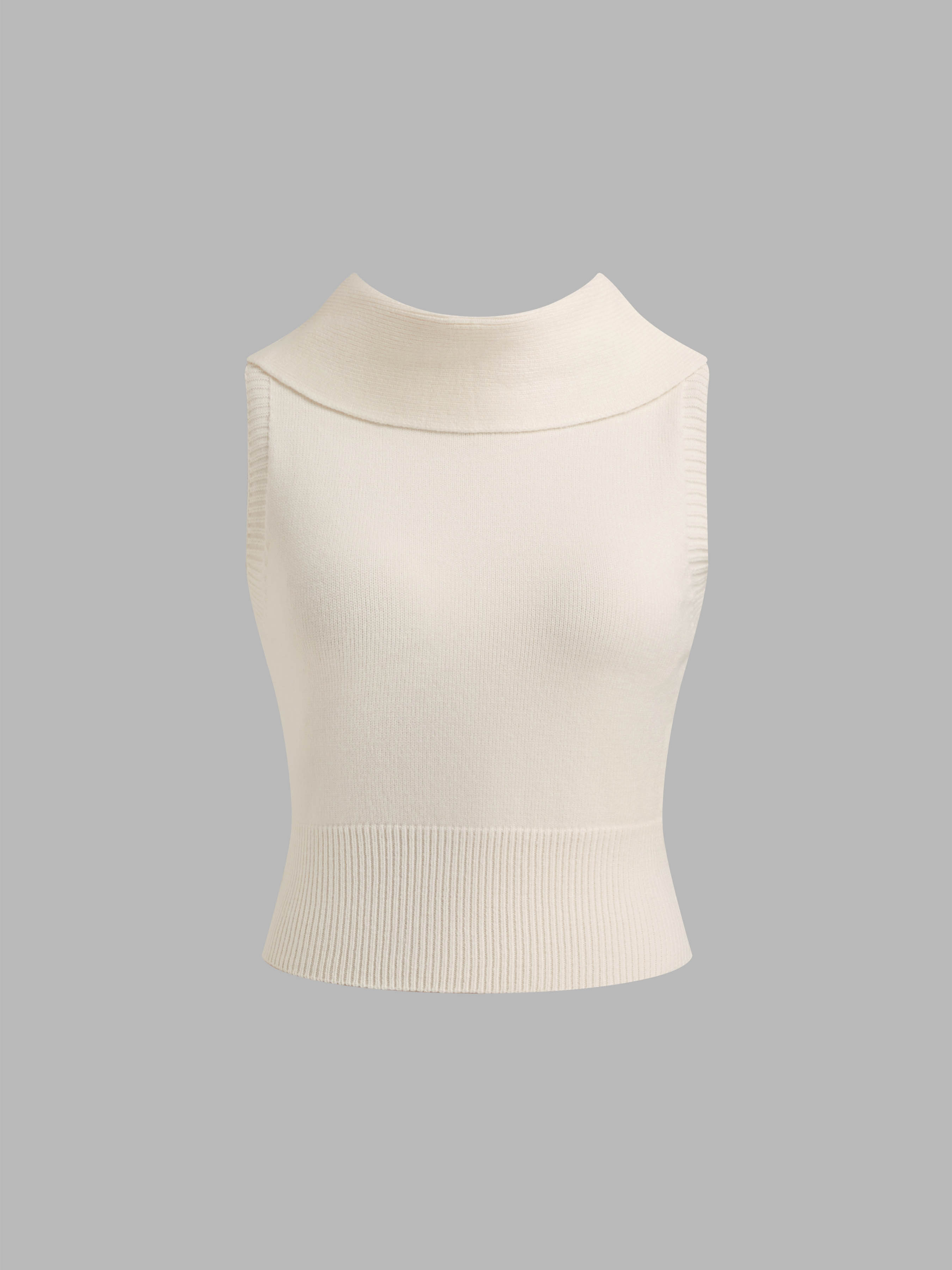 Knitted Collar Tank Top