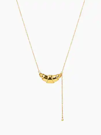  CROISSANT 18K GOLD PLATED STAINLESS STEEL CHAIN NECKLACE