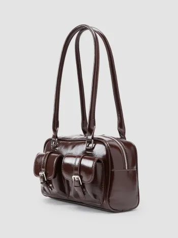 Doppel-Taschen Boston Kunstleder Schultertasche