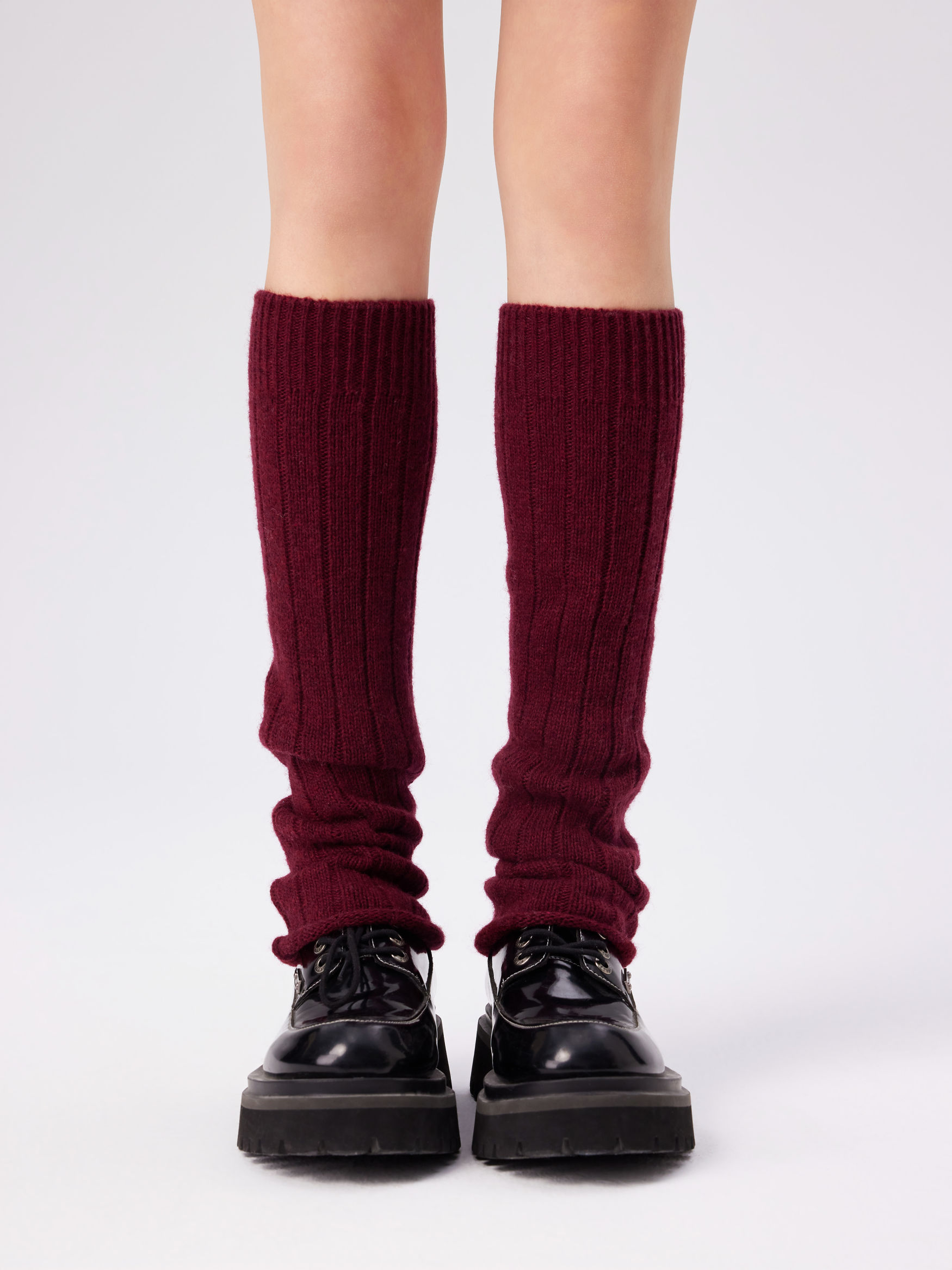 WOOL-BLEND KNIT LEG WARMERS