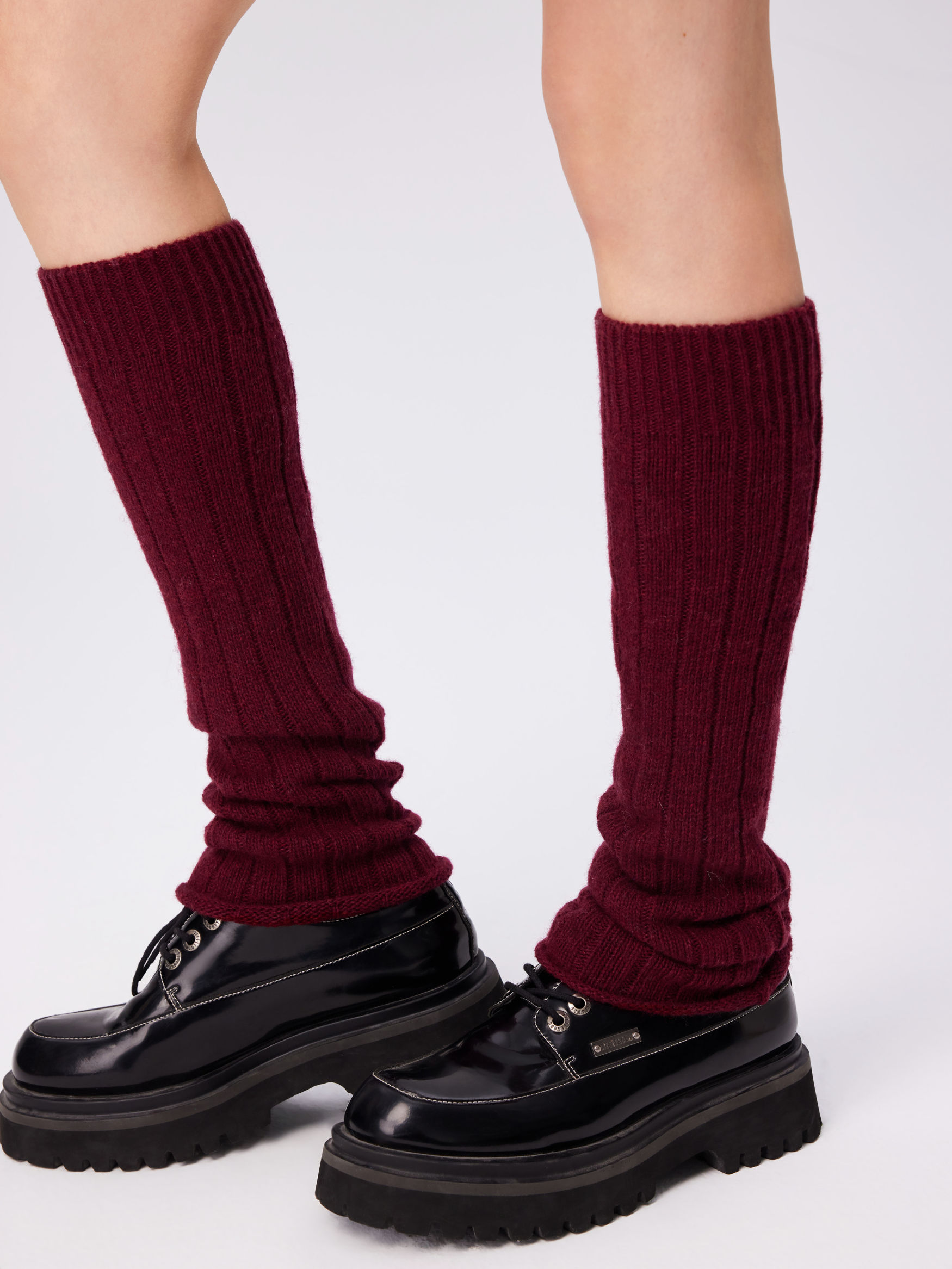 WOOL-BLEND KNIT LEG WARMERS