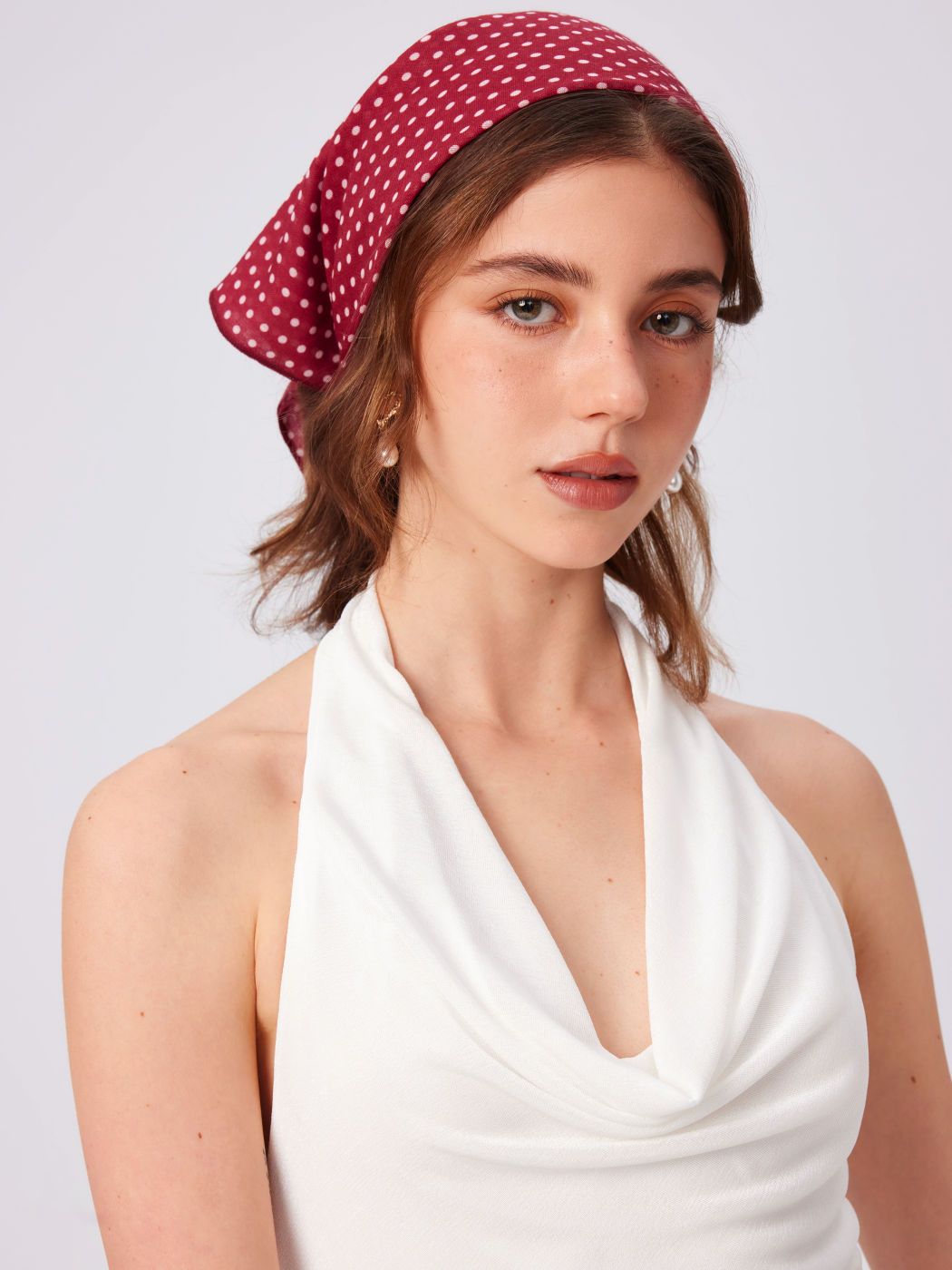 POLKA DOT SQUARE HEADSCARF