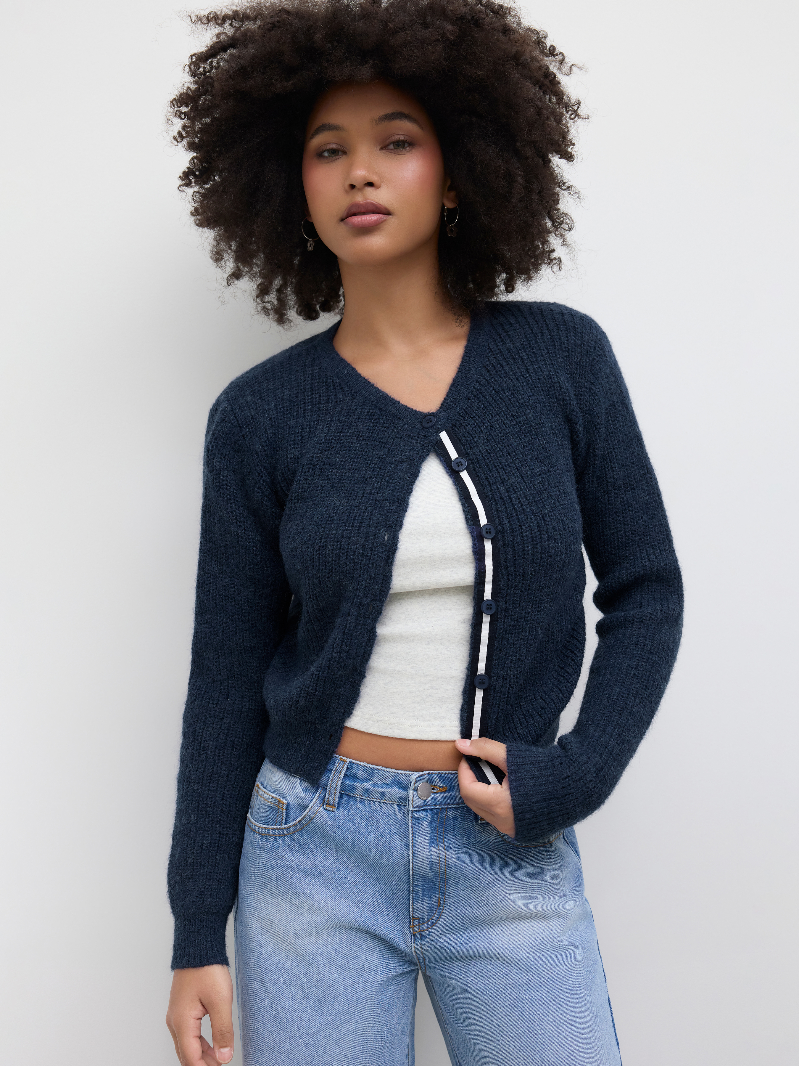Basic & Thermal Preppy Knit Fabric Wool-blend Knit Round