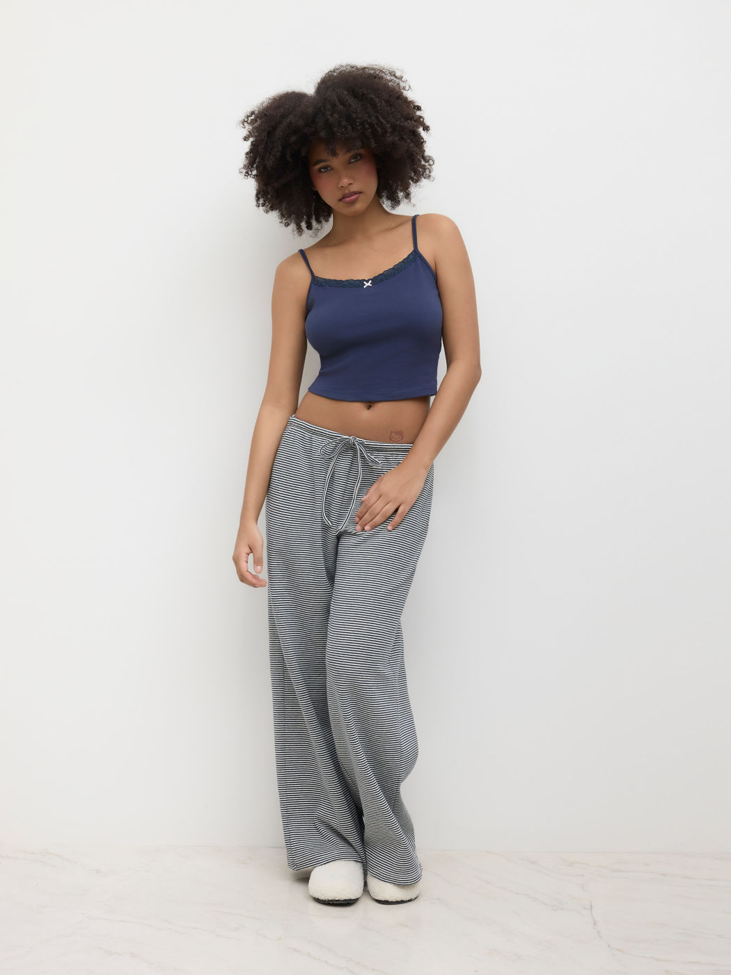 Striped Low Rise Pull-On Pant 