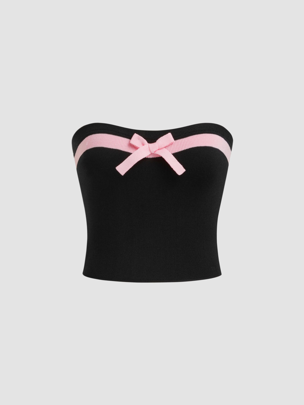 Knitted Bowknot Crop Bandeau Top