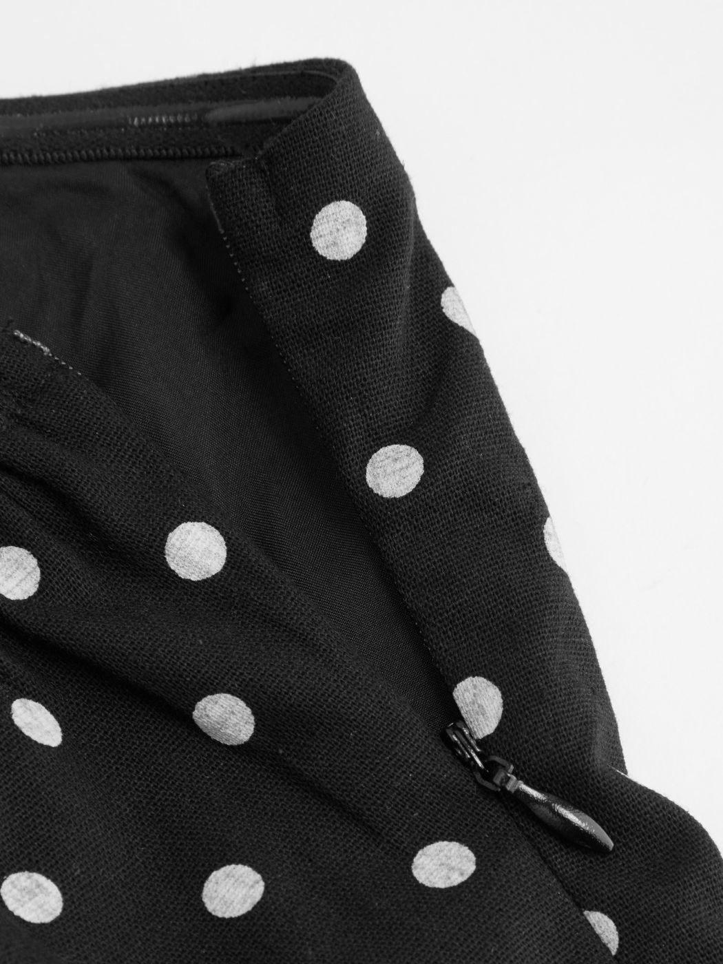 Leinen-Mix Polka Dot Bandeau Minikleid