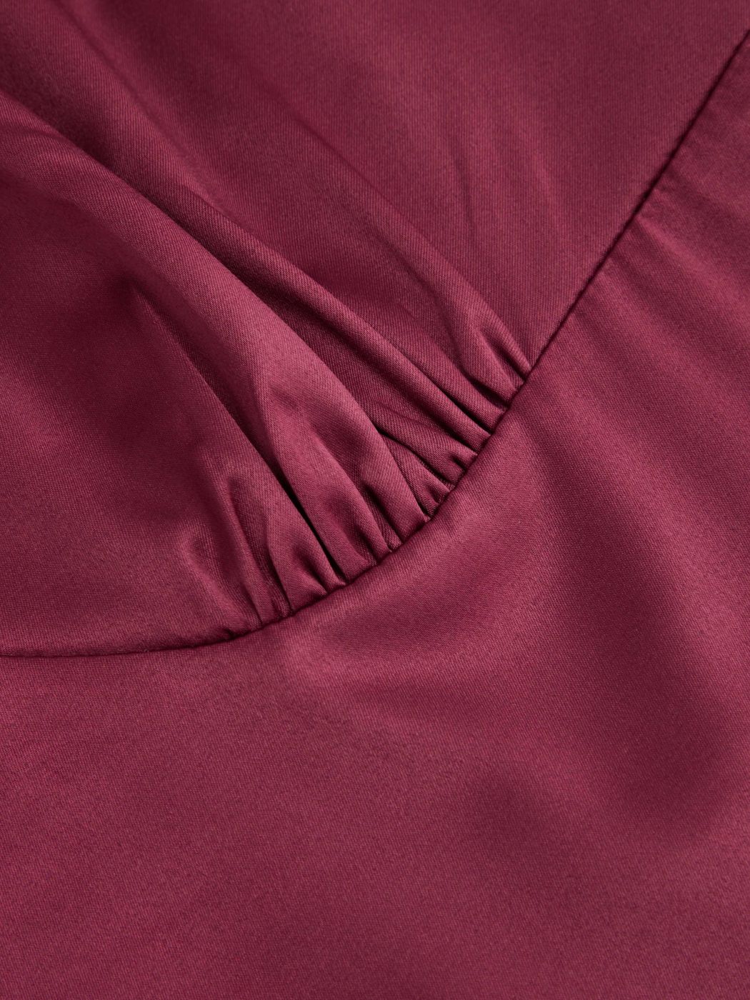 Satin V-neck Knotted Ruffle Mini Dress