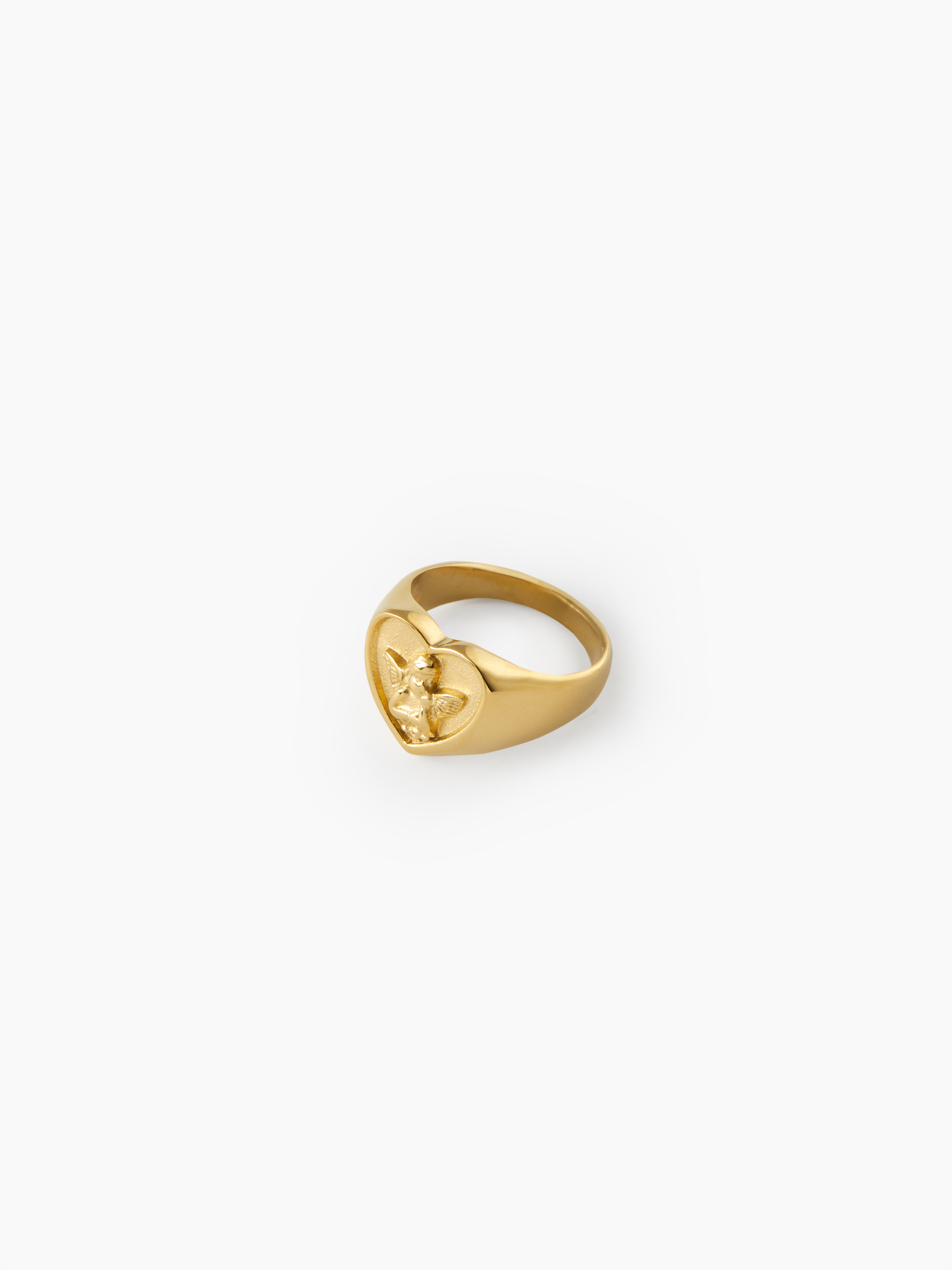 ANGEL & HEART 18K GOLD PLATED STAINLESS STEEL RING