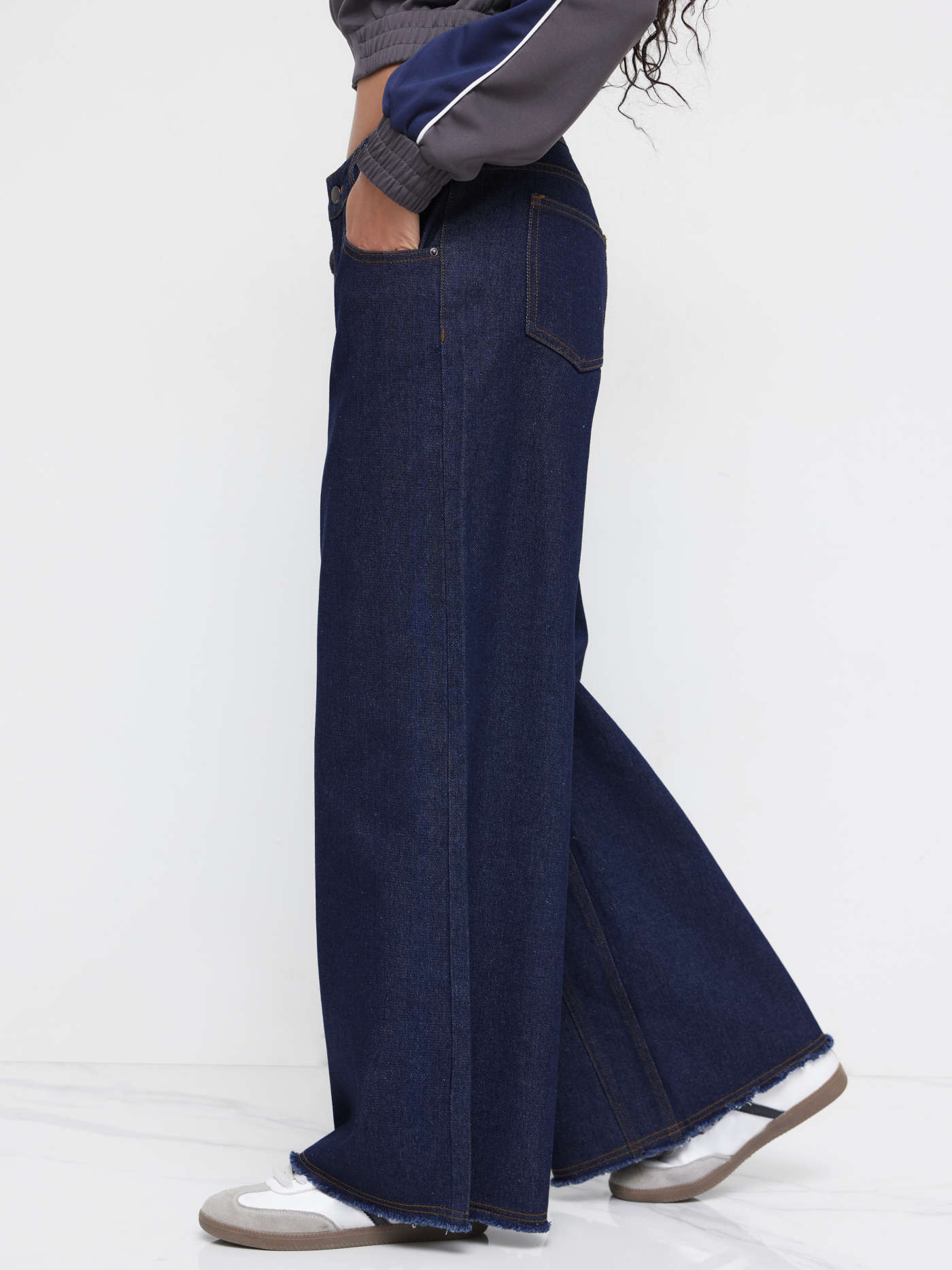 Denim Cider Denim Low Rise Wide Leg Jeans For Work