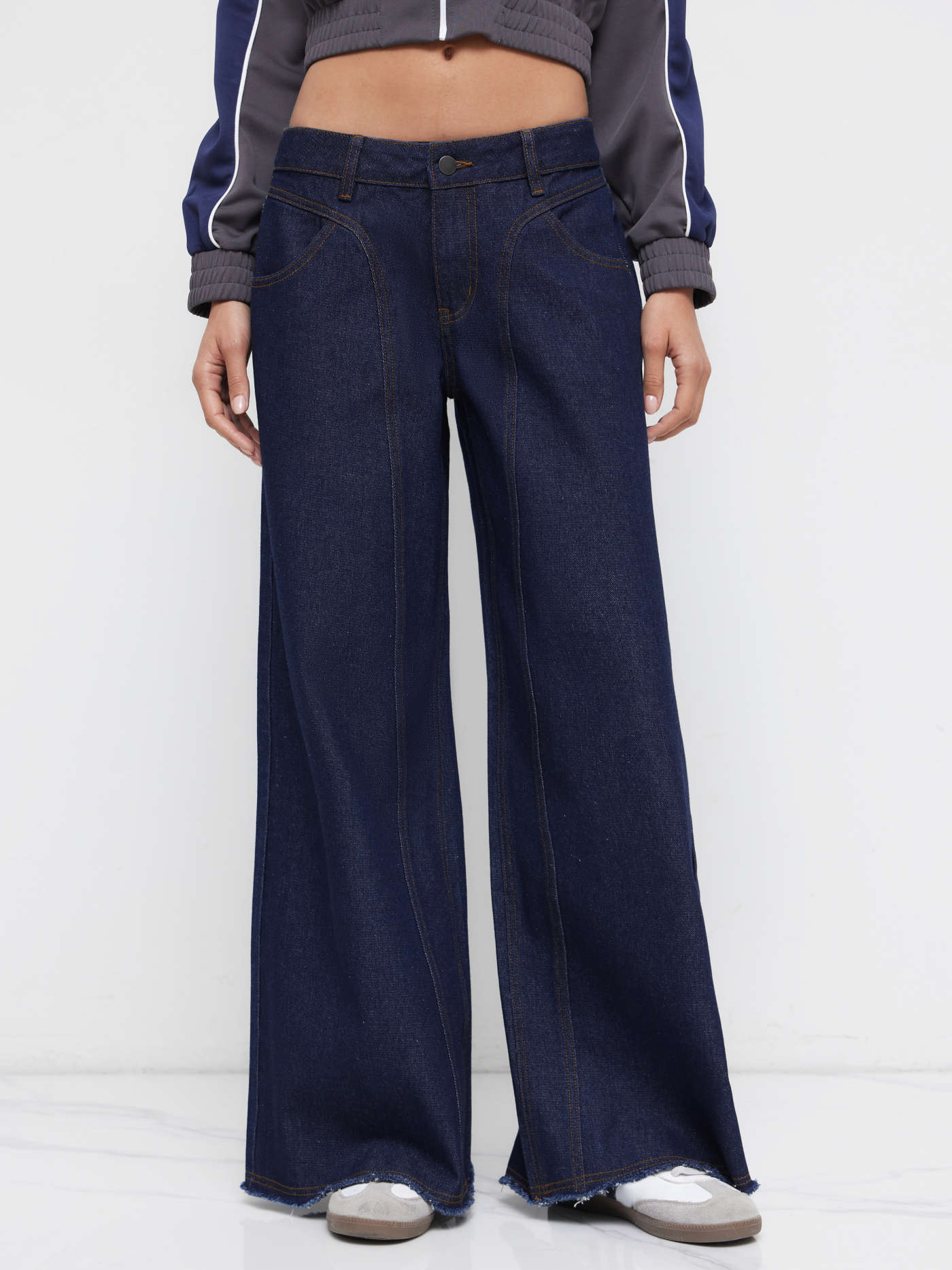 Cider Denim Low Rise Wide Leg Jeans