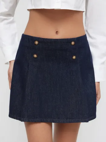 Denim Collar Button Jacket