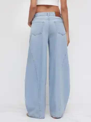 Denim Low-Rise Taschen Barrelbein Jeans