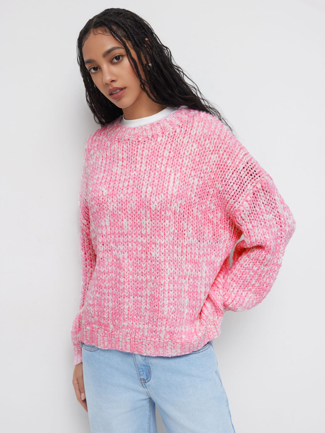 Round Neckline Oversized Sweater
