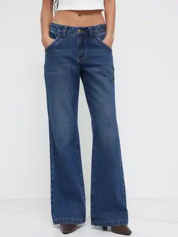 Cider Denim Low-Rise Gebleichte Gerade Jeans