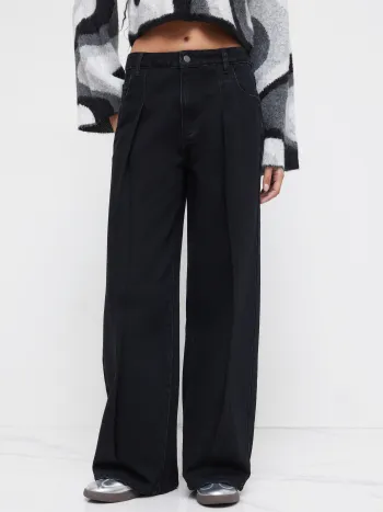 Cider Denim Mid Rise Pocket Baggy Jeans